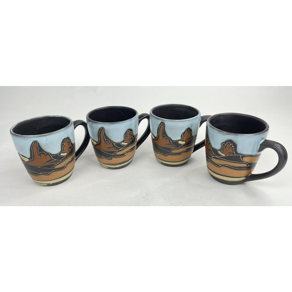 Tabletops Gallery Hand Painted SOUTHWEST Mug Set Of 4